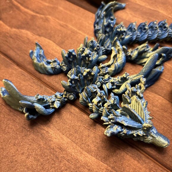 Articulated Ocean Dragon Winged 14Inch Blue Green Color. With Dragon Egg. Easter - Picture 4 of 13